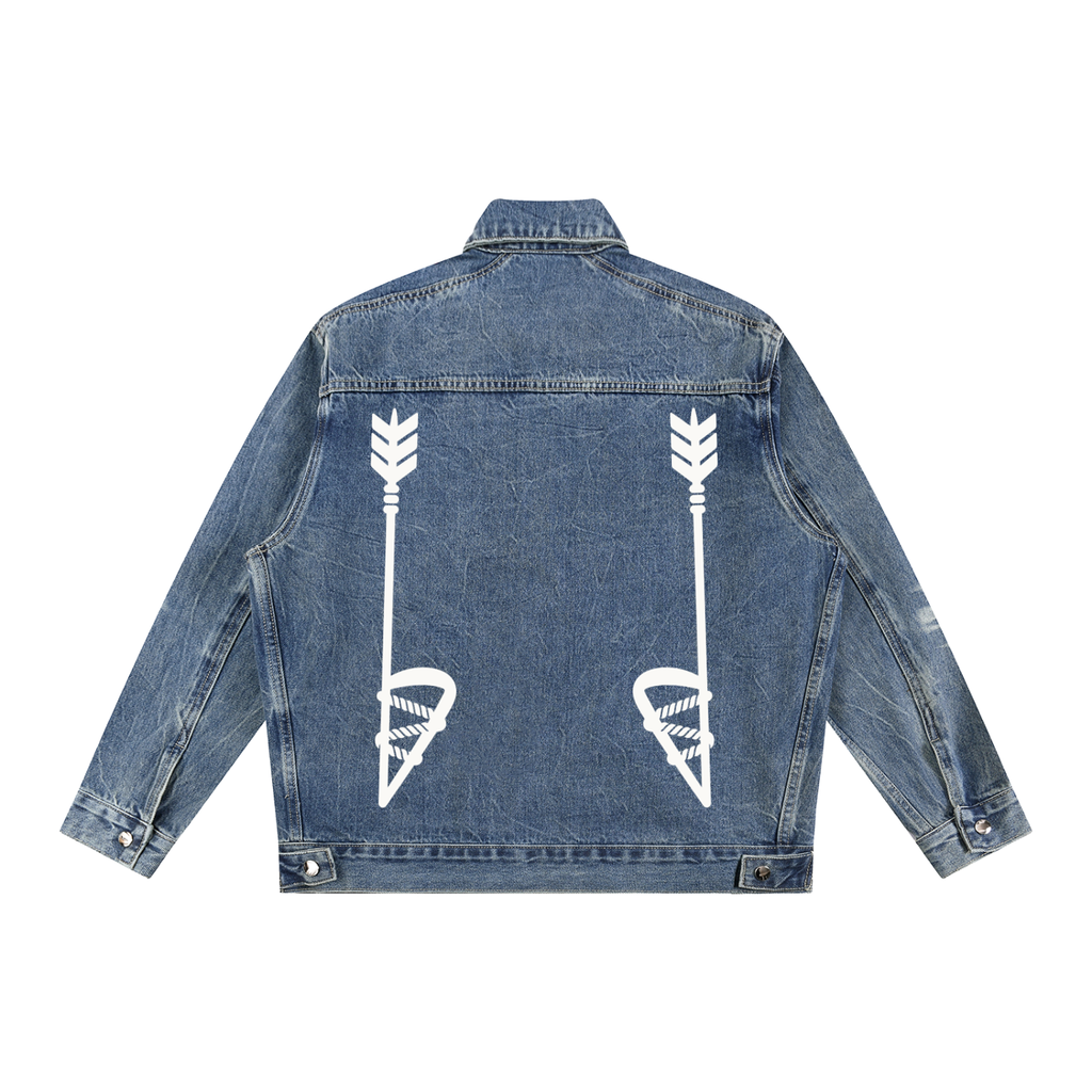 Vintage Wash Zip Up Denim Jacket