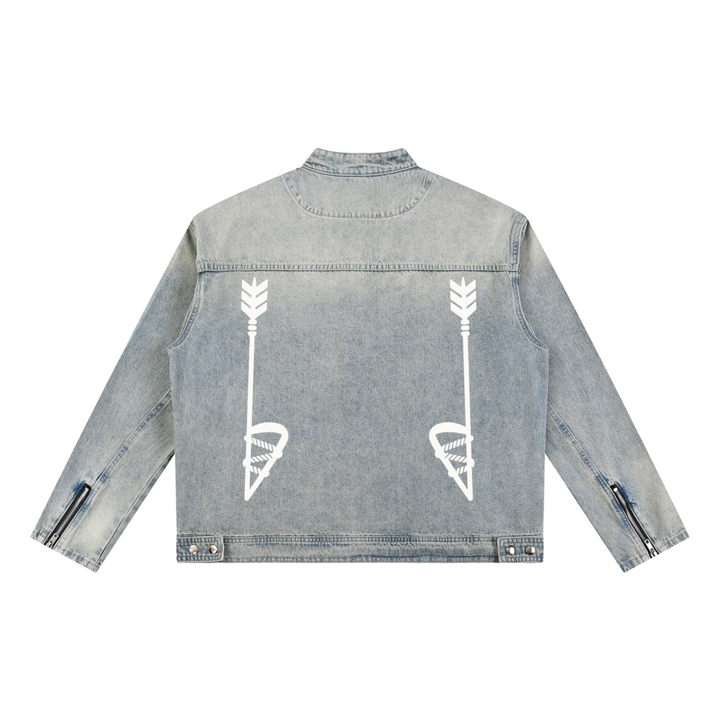 Vintage Wash Zip Denim Jacket